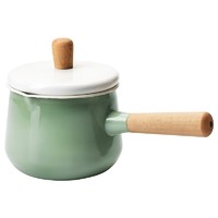 IKEA 宜家 卡斯鲁长柄带盖锅1.5公升绿色搪瓷煮奶锅 绿色长柄带锅盖 1.5公升