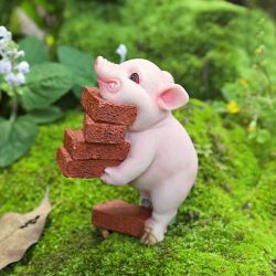鹿珞创意摆件搬砖小猪