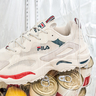 FILA 斐乐 女士休闲鞋 F52W111102F 微白/火红 37.5