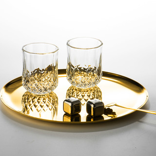 天喜（TIANXI）酒杯 洋酒杯威士忌烈酒杯玻璃杯水杯啤酒杯酒吧同款水晶玻璃酒杯套装  两只装