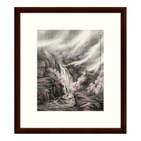 雅昌 董希源《桃花枝上》54x61cm 2009 宣纸 茶褐色实木框