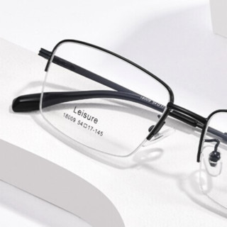 JingPro 镜邦 18009 黑色合金眼镜框+1.67折射率 高清超薄防蓝光镜片