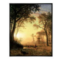 弘舍 阿尔伯特·比尔史伯特《森林之光》65x80cm 1864 油画布 耀目黑实木框