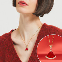 蔻斯琦新款大牌风小红裙优雅气质扇形项链锁骨链