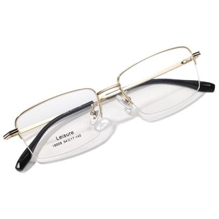 JingPro 镜邦 18009 金色合金眼镜框+1.56折射率 非球面防蓝光镜片