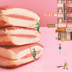 LEISURE FARM 休闲农场 草莓蒸蛋糕三明治小面包2箱早餐食品夹心西式糕点心