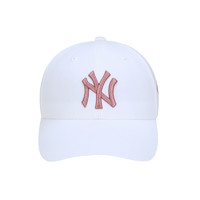 MLB 男女款棒球帽 32CPIG 白色粉标NY 可调节