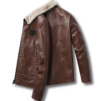 ROMON 罗蒙 男士PU翻领皮夹克