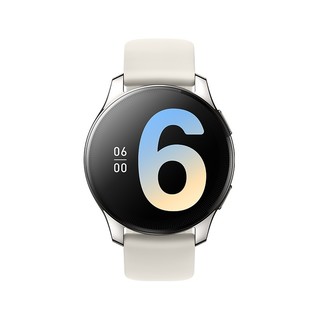 vivo WATCH 2 eSIM智能手表 1.43英寸 银色不锈钢表壳 破晓白氟橡胶表带 (北斗、GPS、血氧)