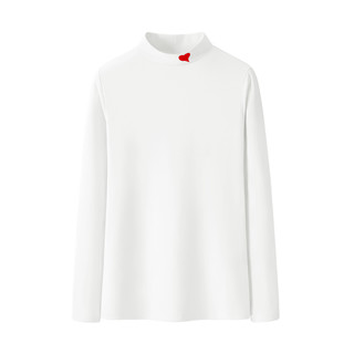 秋冬半高领打底衫女装2021新款洋气加绒加厚内搭长袖t恤白色上衣（S、白色常规(闪电)D8521）