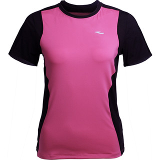 hosa浩沙女子快干T恤短袖 2020新款跑步健身房运动上衣显瘦瑜伽服（M、梅红）