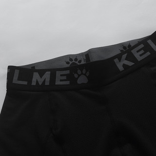 KELME卡尔美 男运动健身裤紧身高弹压缩篮球训练透气打底七分裤（XXXL、网布拼接-黑色）