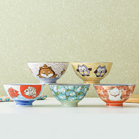 EROSHEBO美浓烧日本进口萌菜蔬趣系列五碗陶瓷餐具套装（9款可选）