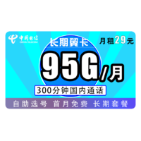 CHINA TELECOM 中国电信 5G长期翼卡 29元/月