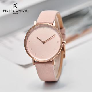 旗舰店法国皮尔卡丹pierrecardin轻奢皮带欧美简约大盘手表女