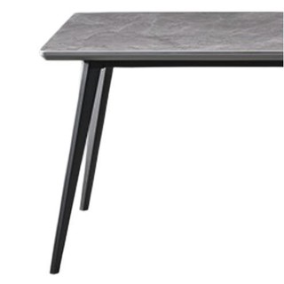 QuanU 全友 670120A+126319A+126319B 意式岩板餐桌+餐椅A*2+餐椅B*4 灰色 1.4m