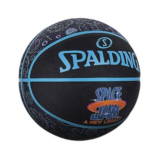 SPALDING 斯伯丁 空中大灌篮2联名款 橡胶篮球 84-597Y 黑/蓝 5号/青少年