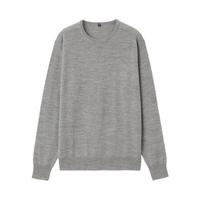 MUJI 無印良品 男士圆领羊毛衫 M9AA020 灰色 S