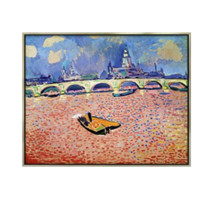弘舍 安德烈·德兰《泰晤士河的桥》90x73cm 油画布 香槟银实木框