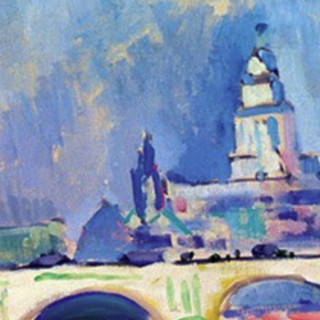 弘舍 安德烈·德兰《泰晤士河的桥》90x73cm 油画布 耀目黑实木框