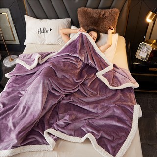辰枫 家纺 牛奶绒毛毯加厚超柔盖毯春秋冬季礼品毯子床上用品 香芋紫 150x200cm