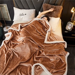 辰枫 家纺 牛奶绒毛毯加厚超柔盖毯春秋冬季礼品毯子床上用品 驼色 150x200cm