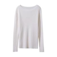CHUMIAN 初棉 女士一字领毛衣 326605030 奶白色 S