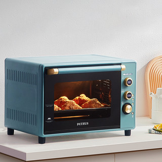 柏翠PE3040gr搪瓷电烤箱家用复古烘焙多功能全自动大容量小型风炉