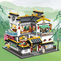 QMAN 启蒙 中国风古建筑积木玩具兼容乐高积木拼装模型圣诞礼物