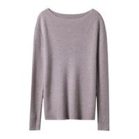 CHUMIAN 初棉 女士一字领毛衣 326605030 浅驼色 M