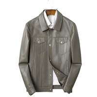 SINBOS 男士皮夹克 TMZH2638 烟熏橄榄绿 XL