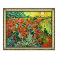 雅昌 文森特·威廉·梵高 Vincent van Gogh《红色的葡萄园》70x56cm 油画布 宫廷金实木框