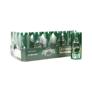 perrier 巴黎水 充气天然矿泉水 原味 330ml*24听