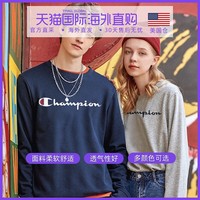 Champion 美国直邮 Champion/冠军 男女薄款长袖T恤草写logo字母印花打底