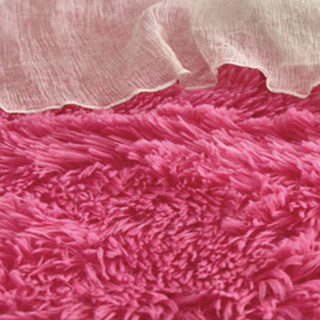 亚亨 长方形丝毛地垫 玫红色 0.5*1.6m 长绒款