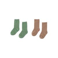 PaPa 葩葩 PB21NFL89 儿童中筒袜 绿色+浅咖色 14cm