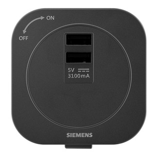 SIEMENS 西门子 睿程系列 5UB6611-2NC04 导轨插座适配器 双USB 黑色