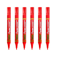 Pentel 派通 N850 圆头油性记号笔 红色 6支装