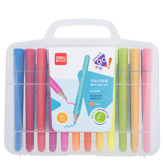 deli得力学姿系列70709三角杆水彩笔24色
