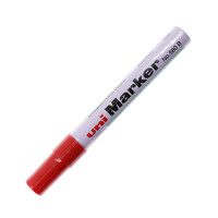 uni 三菱铅笔 580B 单头油性记号笔 红色 12支装