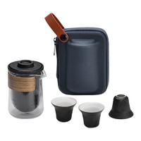 佳佰 黑陶系列 JB180755 快客杯旅行套组 茶具套装 4件套 禅风黑