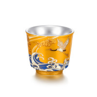 中国白银集团有限公司 300100181153 延颈鹤望鎏银品茗杯 黄色