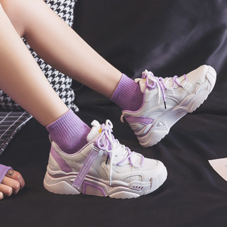 WARRIOR 回力 女子休闲运动鞋 WXY-L357C 白紫 37