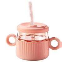 富光 玻璃杯 400ml 粉色