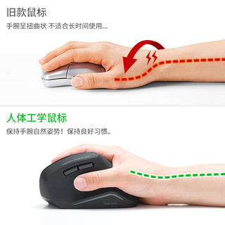 sanwa 日本SANWA无线鼠标通用大尺英寸人体工学蓝牙usb电脑直立竖握式男女滑鼠 有线款 官方标配