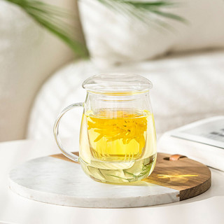 CLITON 玻璃杯泡茶杯加厚耐热带过滤茶水分离水杯子600ml 家用绿茶杯办公红茶杯CL-SH01