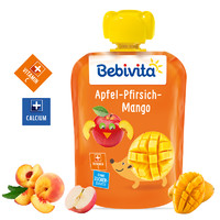 bebivita 德国Bebivita贝唯他苹果芒果桃子天然水果泥婴儿辅食吸吸袋90g*2