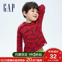 Gap 盖璞 男童纯棉印花长袖T恤