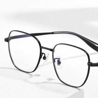 JingPro 镜邦 2040 黑色钛合金眼镜框+1.60折射率 防雾防蓝光镜片