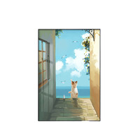 海龙红《望》90x130cm 油画布 典雅黑铝合金框